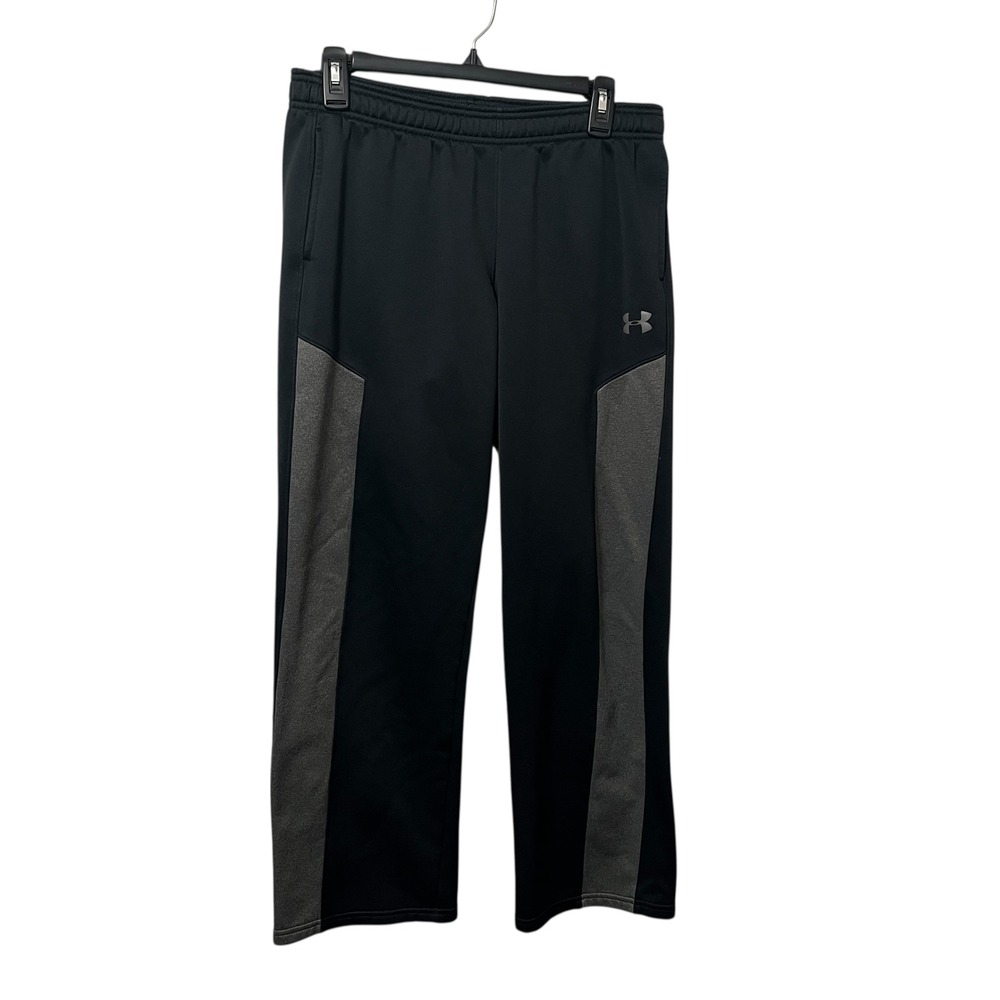 Under Armour Boys Youth XL Loose Fit Black Gray Track Pants‎ Joggers Athletic